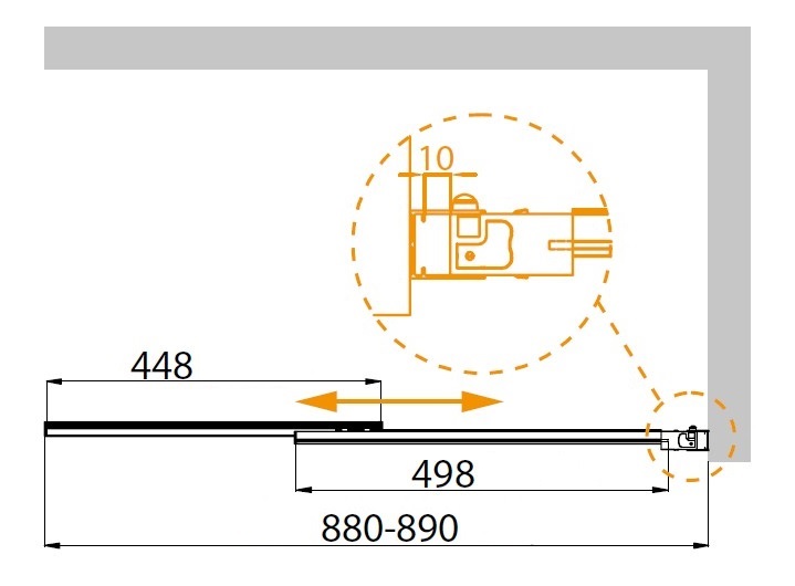 ECO-O-VF-11-90/145-P-Cr Душевое ограждения на борт вынны Cezares Китай - Вид №1