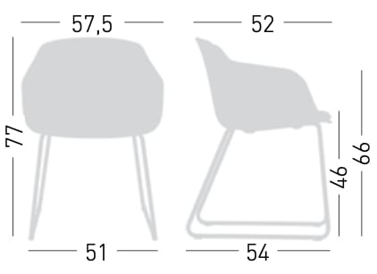 Кресло-сани из инженерного пластика с подлокотниками и встроенной подушкой GABER Dame ARCH-00024901 - Вид №1