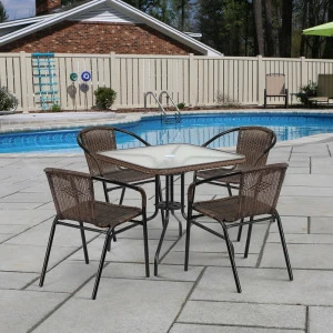 Мебель из ротанга, стол и кресла на 4 персоны коричневый "Асоль-3" AFINA МЕБЕЛЬ ДЛЯ ЛЕТНЕГО КАФЕ 130409 Коричневый