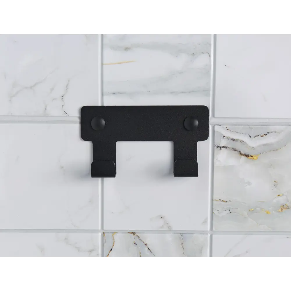 Вешалка настенная 2 крючка Manzzaro 11x6x2 см сталь цвет черный STLM-2113709 - Вид №3