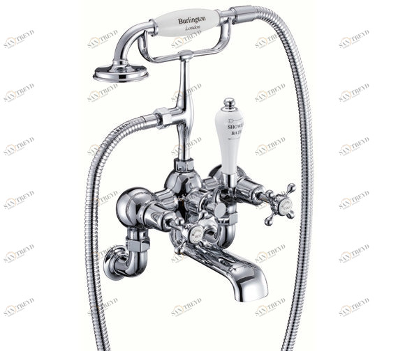 Смеситель для ванны с ручным душем, настенный [CL17A]  Burlington T8A-QT, T17-2, T1 