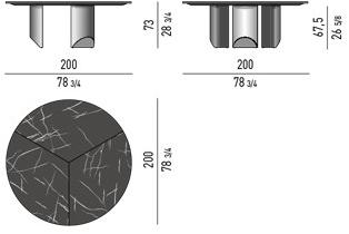 Minotti Круглый мраморный стол для гостиной Wedge sun-id-1384221 - Вид №4