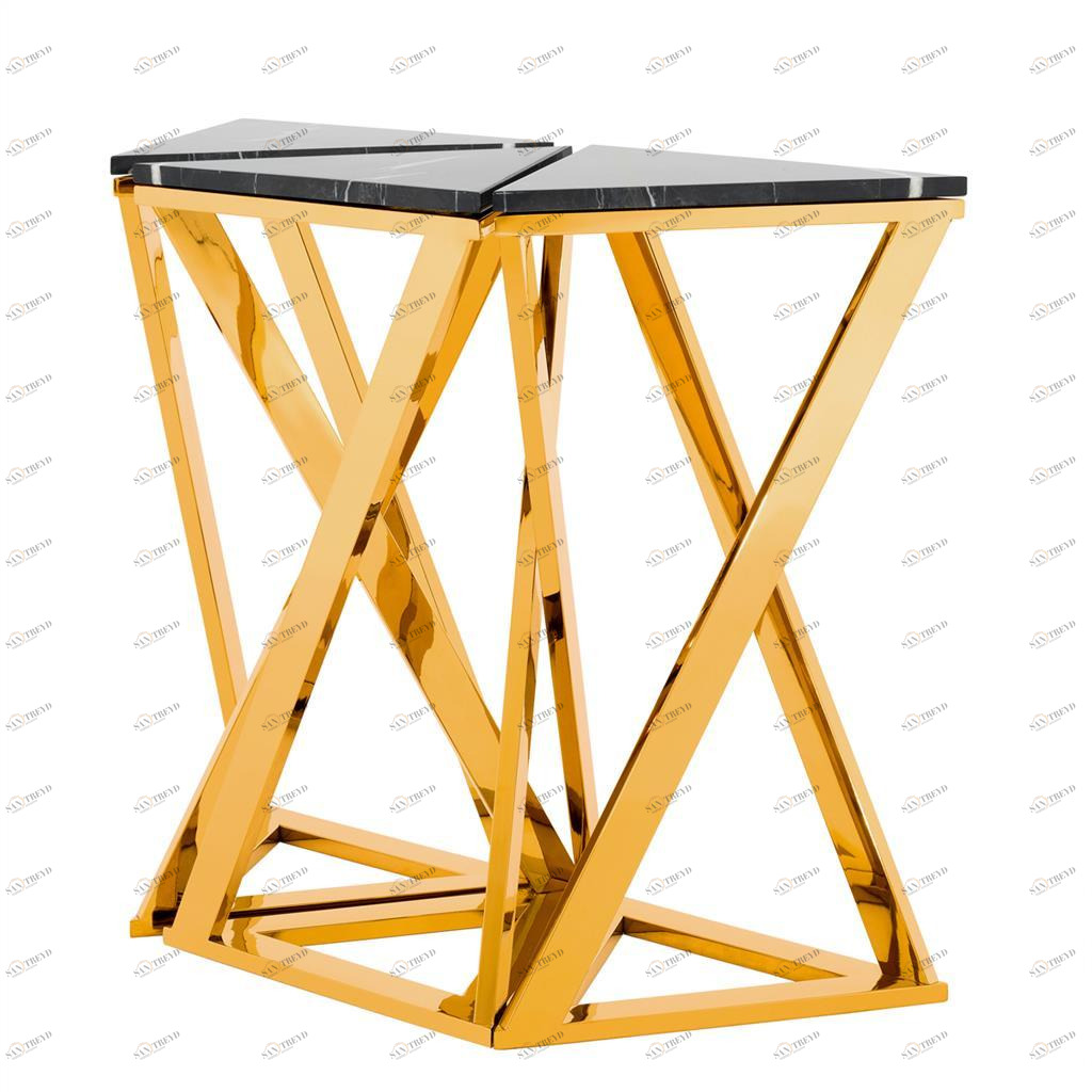 Консоль металлическая золотая с треугольной столешницей Galaxy от Eichholtz, 3 штуки EICHHOLTZ EICHHOLTZ 060995 Золото 