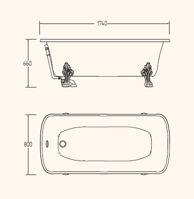 26922 Ванна из литьевого мрамора Migliore Olivia - Вид №2
