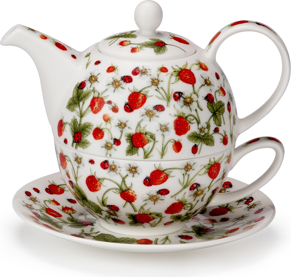 10584214 Dunoon Набор чайный Dunoon "Эгоист.Земляника" 500мл Фарфор костяной 