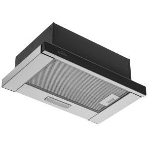 1201508 Вытяжка телескопическая ELIKOR Интегра Glass 50Н-400-В2Д серебристый/черный