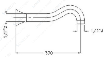 Кронштейн душевой MIGLIORE Ricambi ML.RIC-36.128.CR, хром, 330 мм  - Вид №4