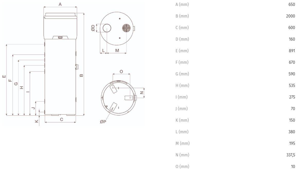 Vortice Напольный водонагреватель с тепловым насосом Vort wb hp fenice 45095 - Вид №1