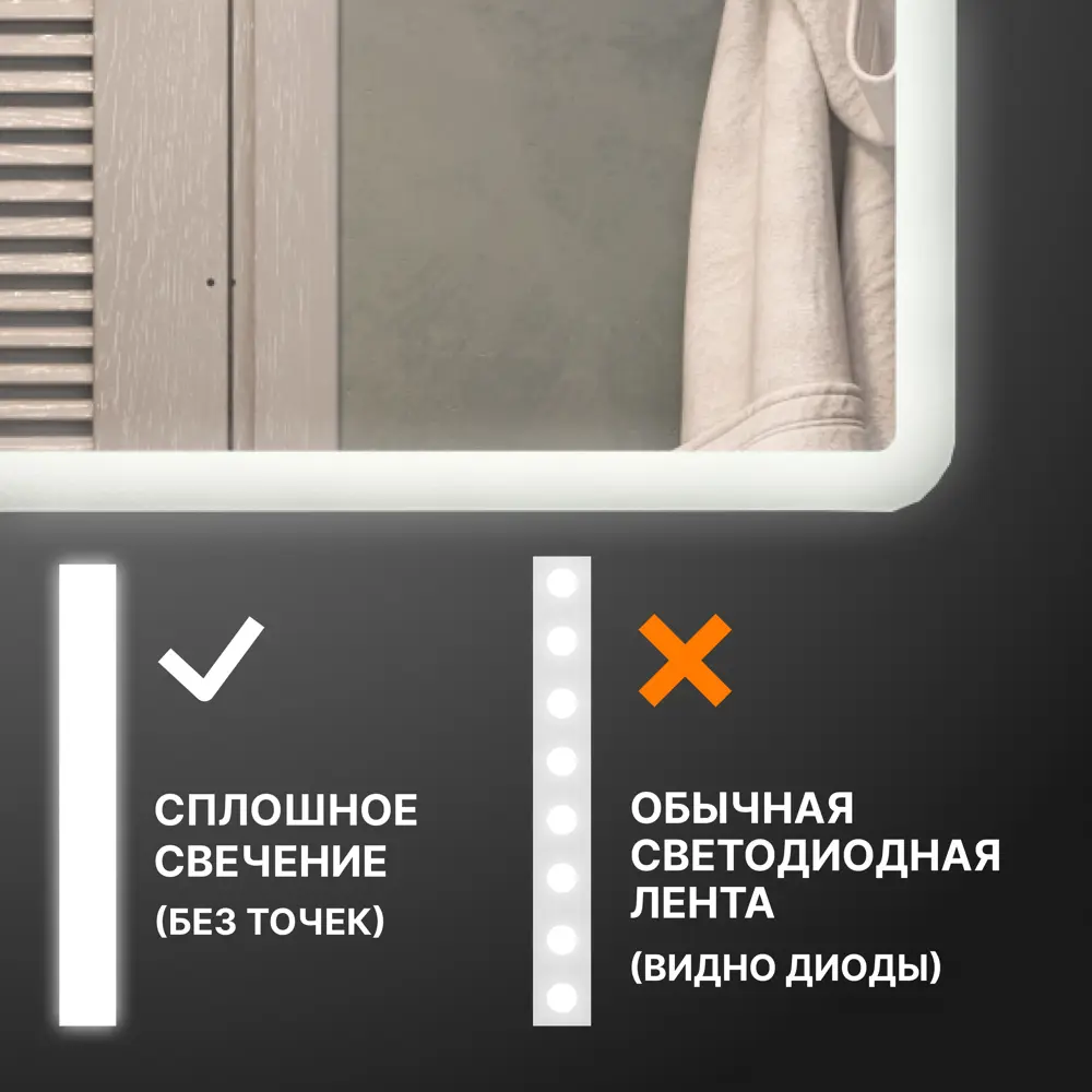 Зеркало Vigo Vento Comfort с интеллектуальной подсветкой и датчиком движения 89359102 STLM-0990208 - Вид №5