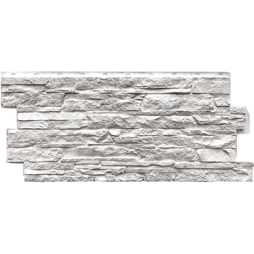 Панель фасадная полипропилен 460x1090 мм цвет белый FINEBER Нет STLM-2010133