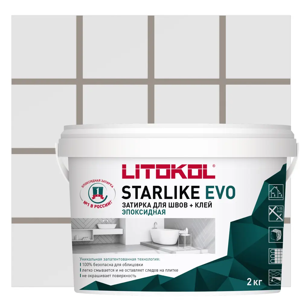 Litokol Starlike Evo - эпоксидная затирка и клей для плитки 82860181 STLM-0037239
