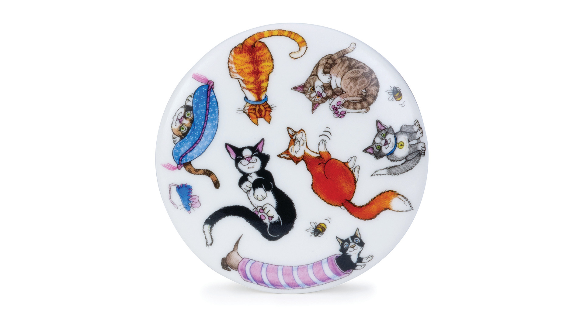 10643501 Dunoon Кружка с ситечком и крышкой Dunoon "Шетлэнд.Забавные кошки" 440мл Фарфор костяной  - Вид №3