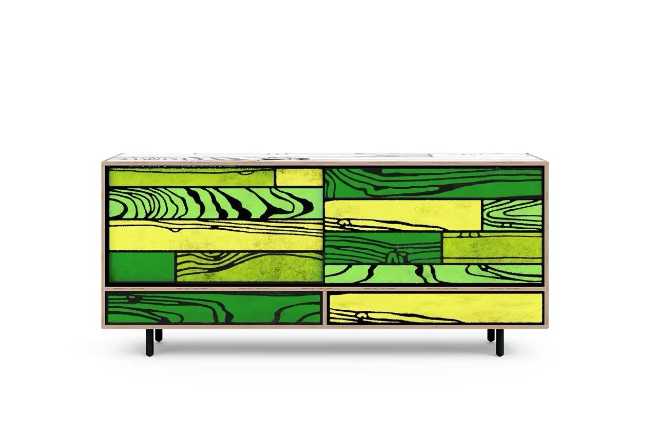 Фанерный шкаф с раздвижными дверями Established&Sons Wrongwoods ARCH-00003527