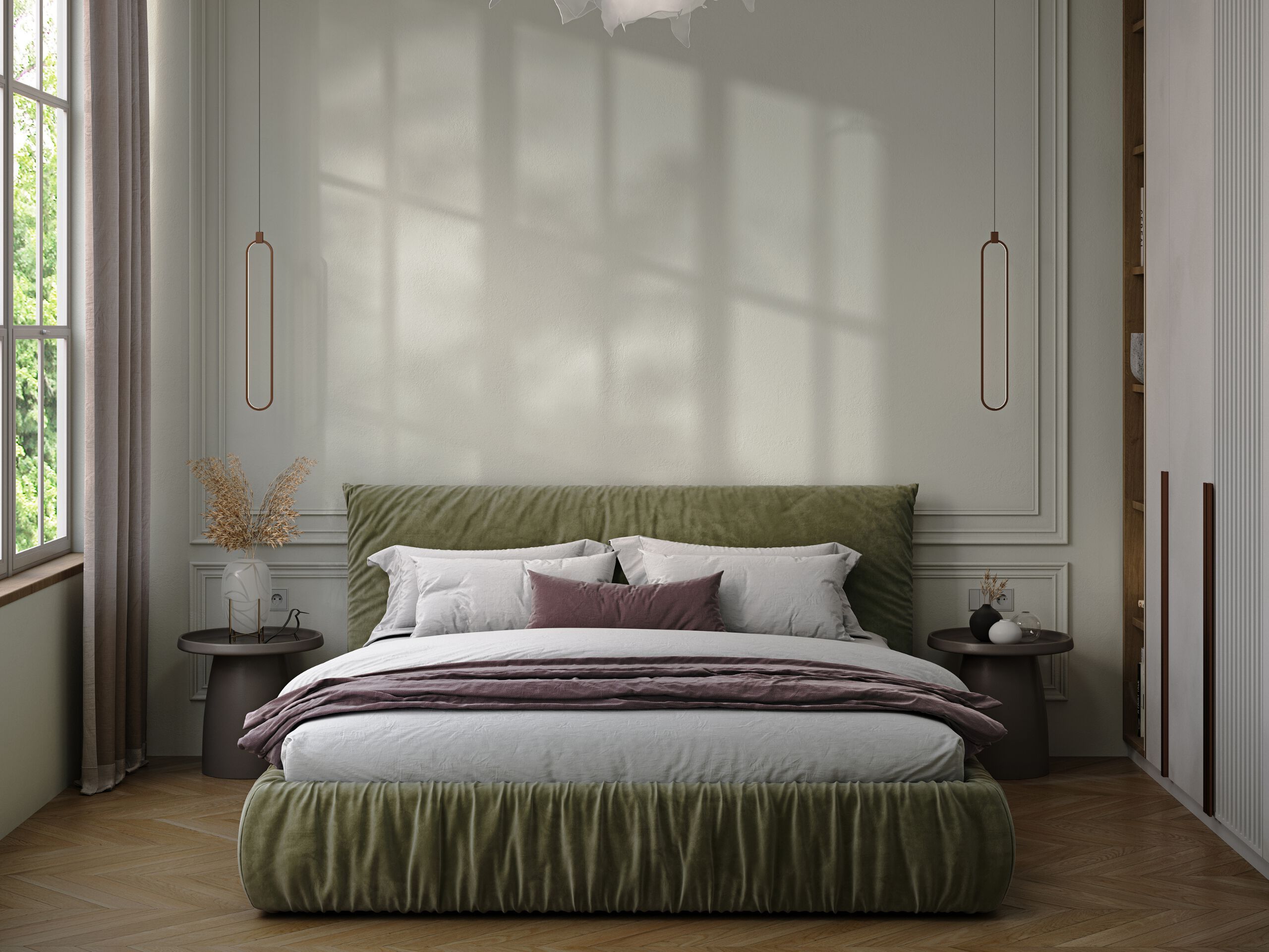 Двуспальная кровать-контейнер с мягким изголовьем Woodsoft KEMI ARCH-00148708 - Вид №3