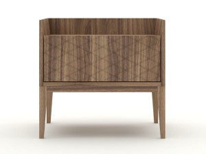 Прямоугольная прикроватная тумбочка из орехового дерева с ящиками