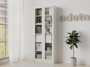 90827910 Книжный шкаф-стеллаж Билли 336 oak white craft 80x202x30 см ЛДСП цвет белый STLM-0401703 ADETA