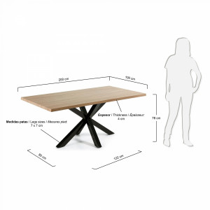 051138 Стол Arya 200x100 дуб сонома La Forma Argo