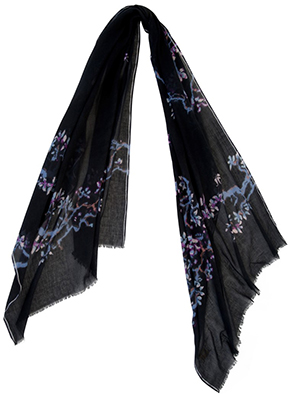 BLOEME_B Шаль Bloeme 70/200 черный 100% хлопок PETRUSSE Santreyd 