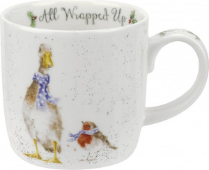 10608746 Royal Worcester Кружка Royal Worcester "Забавная фауна","Утка и малиновка" 310мл Фарфор костяной