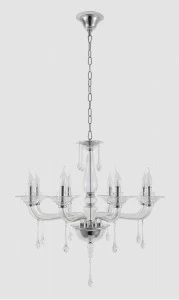 Подвесная люстра Crystal Lux Monica SP8 Chrome/Transparent CRYSTAL LUX ДИЗАЙНЕРСКИЕ, MONICA 220565 Хром