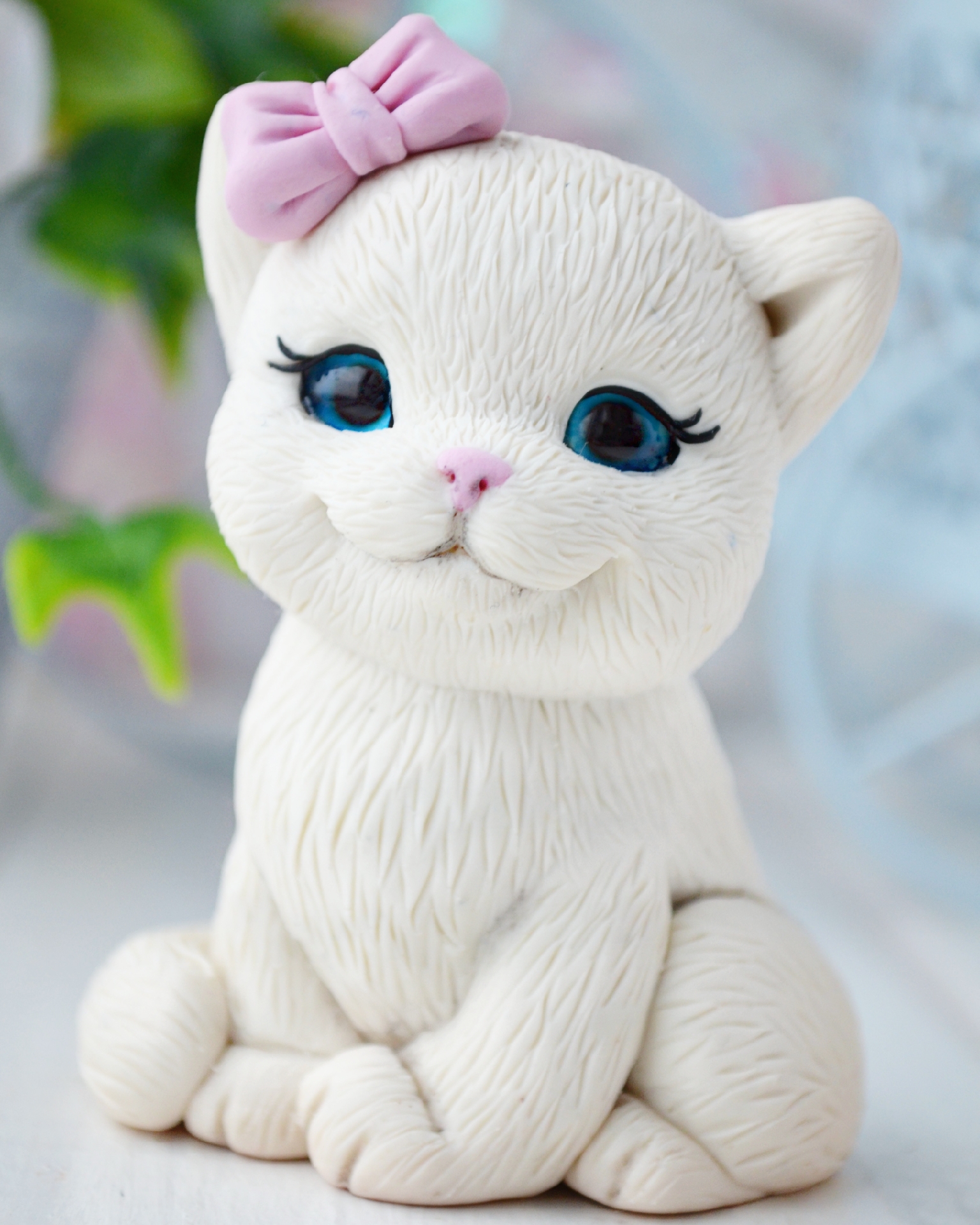 10119 Форма "Кошечка с бантиком S" силикон HobbyPage 