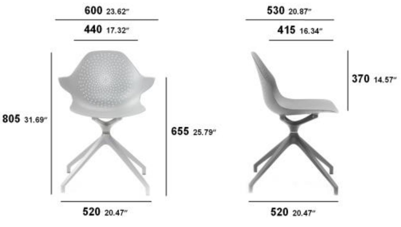 Алюминиевый поворотный стул с подлокотниками SITIA Klera ARCH-00071539 - Вид №7