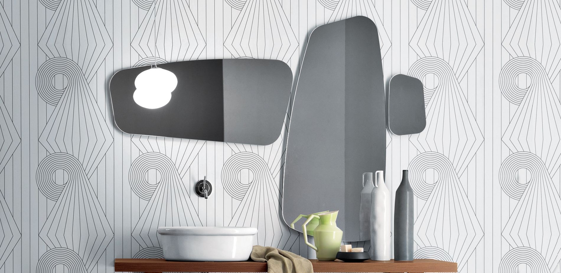 Menhir Mirrors Формованные зеркала с прямыми краями Falper  - Вид №1