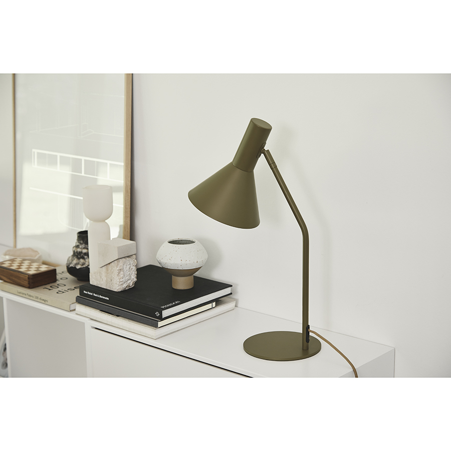 123040 Лампа настольная lyss, 50х25хD18 см, оливковая матовая Frandsen  - Вид №3