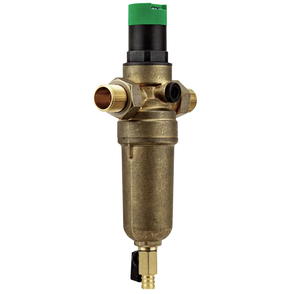 Промывной фильтр для ГВС Посейдон 3/4" НР 100 мкм с редуктором давления латунь 13621 STLM-2021853