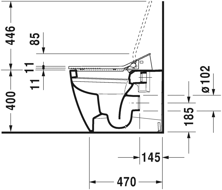 2169590000 Приставной унитаз напольный Белый Duravit ME BY STARCK Германия - Вид №3