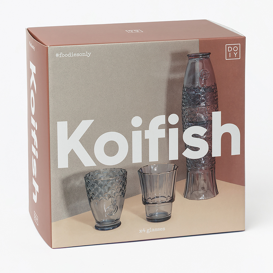 DYKOIFIBL Набор подарочный из 4-х стаканов koifish, голубой Doiy  - Вид №5
