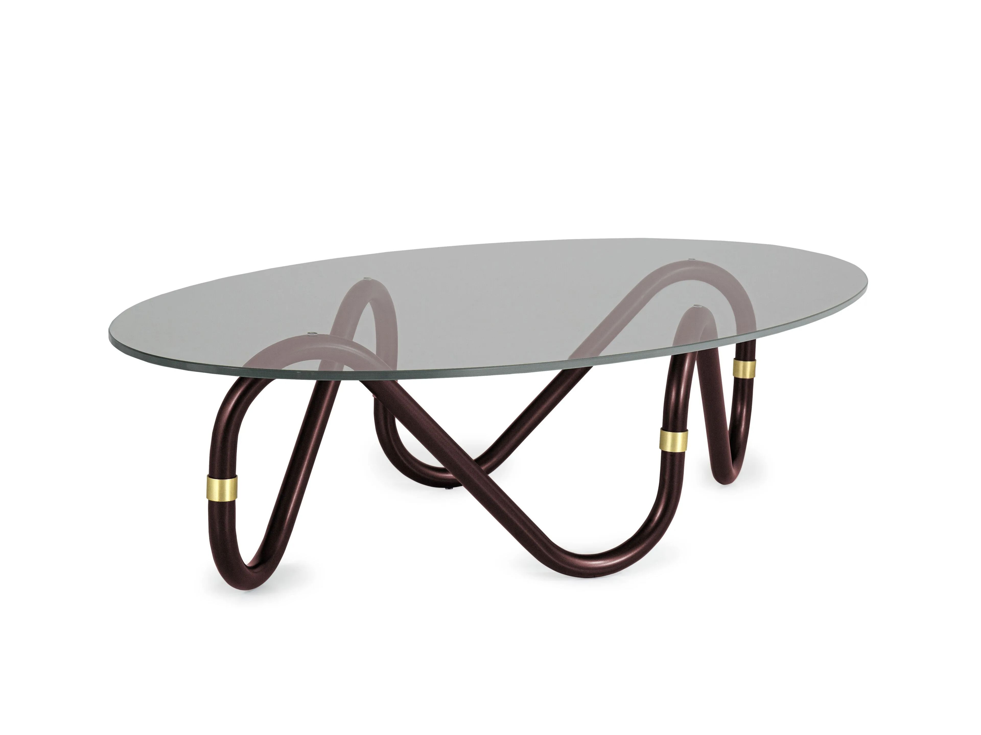 Стеклянный овальный журнальный столик Borzalino FLOW ARCH-00016517 - Вид №1