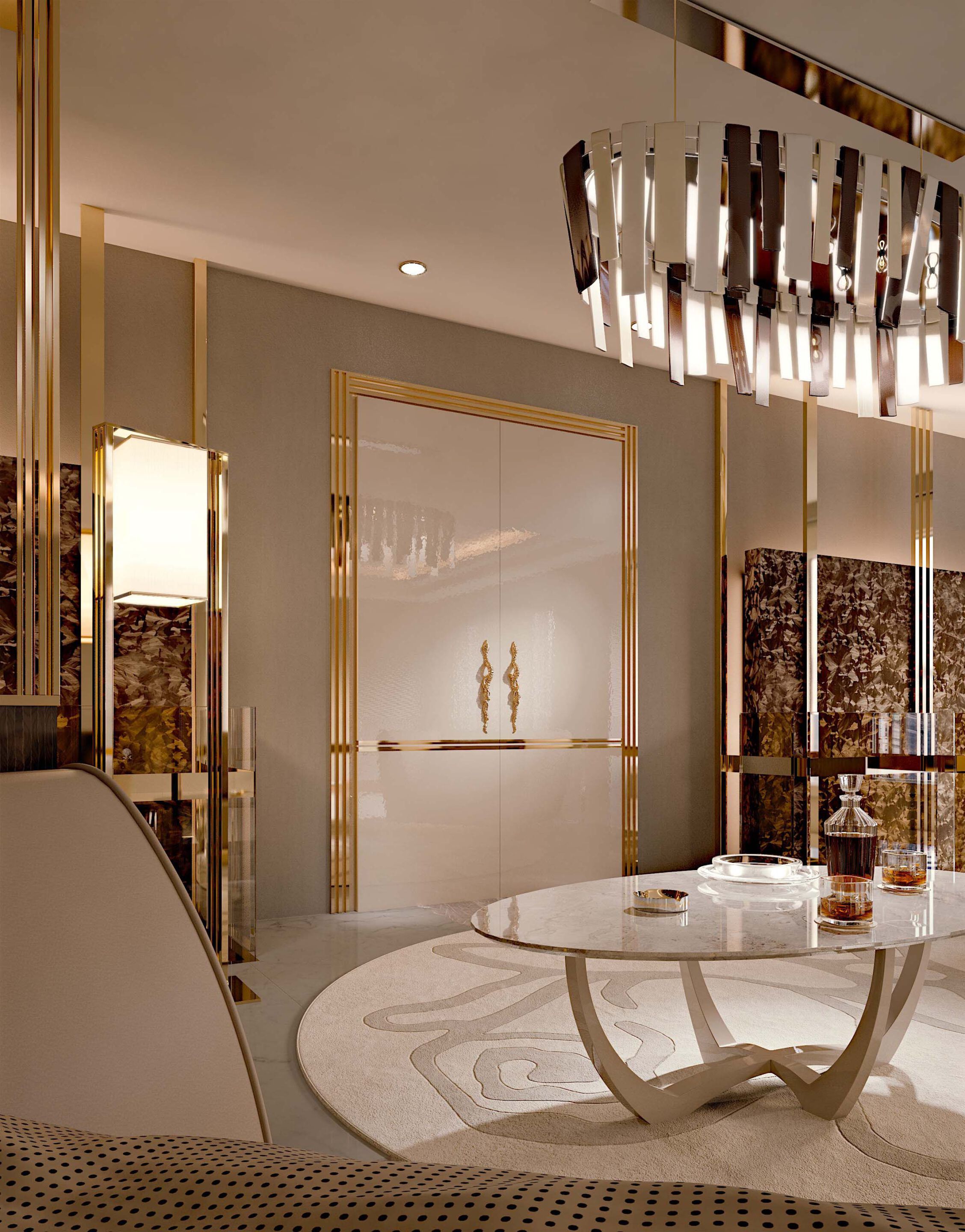 Мраморный круглый журнальный столик Bizzotto Italia Symphony-Infinity ARCH-00100216 - Вид №2