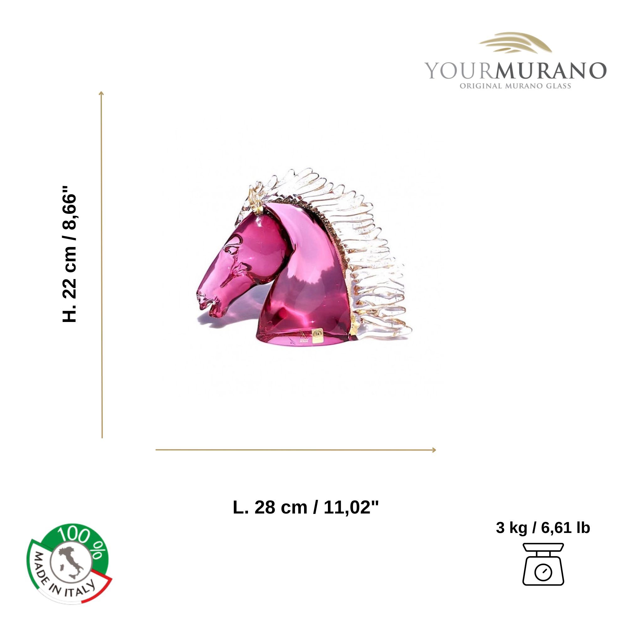 Скульптура из муранского стекла ручной работы YourMurano Horses ARCH-00000868 - Вид №4