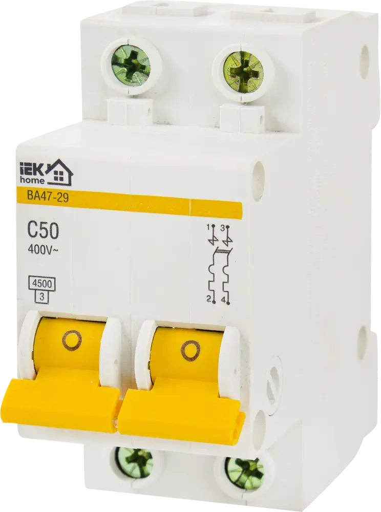 Автоматический выключатель IEK Home ВА47-29 на 50А с защитой от перегрузок 18072408
