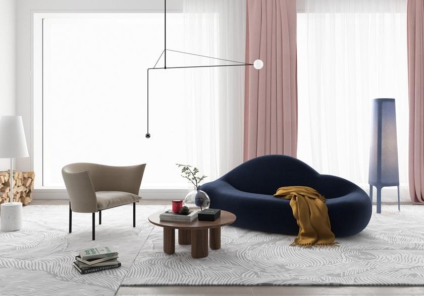 Grado Design Изогнутый диван из 2-местной ткани  Clo-sf-2s  - Вид №1