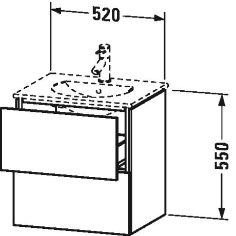 LC626004343 L-Cube Тумбочка подвесная Базальт матовый, декор Duravit - Вид №2