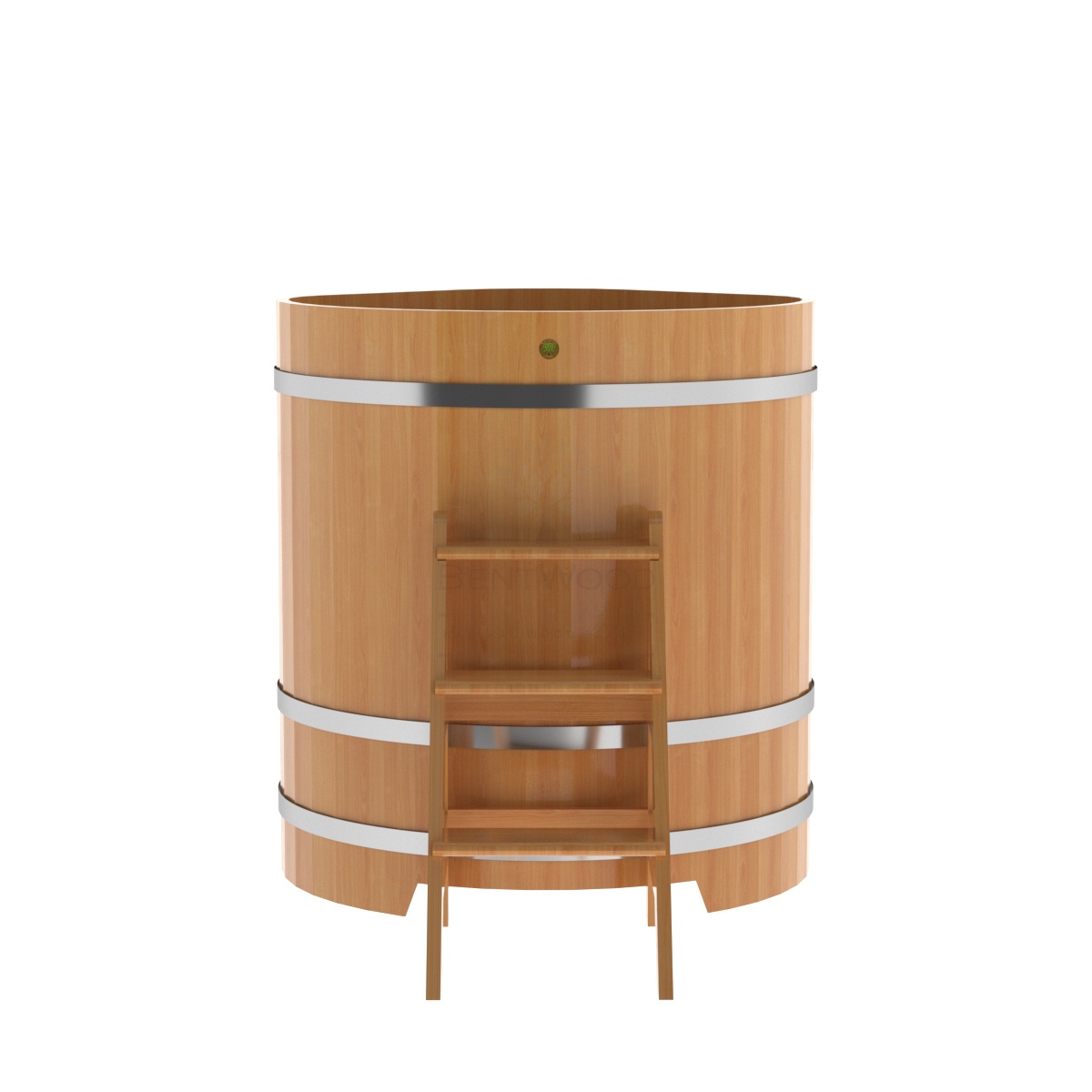 1225 Купель угловая из лиственницы 1,03х1,03х1,2 натуральная премиум Alyarus  - Вид №3