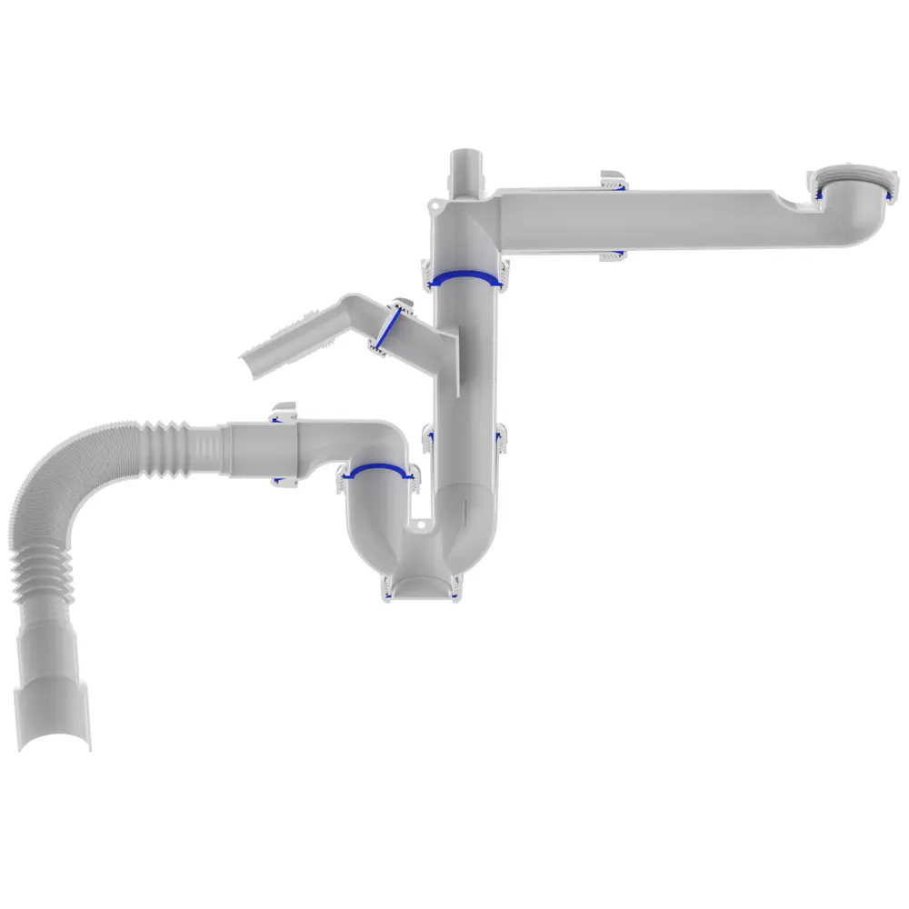 Поворотный сифон EQUATION для двойной мойки с защитой от засоров 89209832 STLM-0807565 - Вид №4
