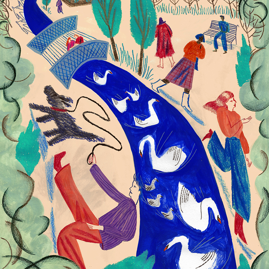 B500ARTJY2 Термос artist, joey yu city larks, 500 мл Chilly's Bottles  - Вид №1