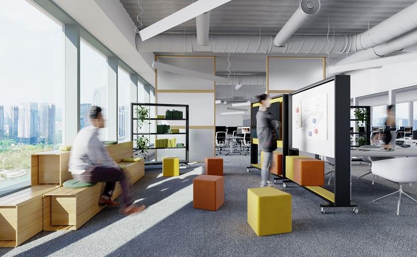 Grado Design Книжный шкаф open office из мдф на колесиках Walker Wal-sc-03 - Вид №1