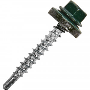 11778862 Саморезы кровельные с буром 4,8х35мм, тем.зеленые (250 шт)