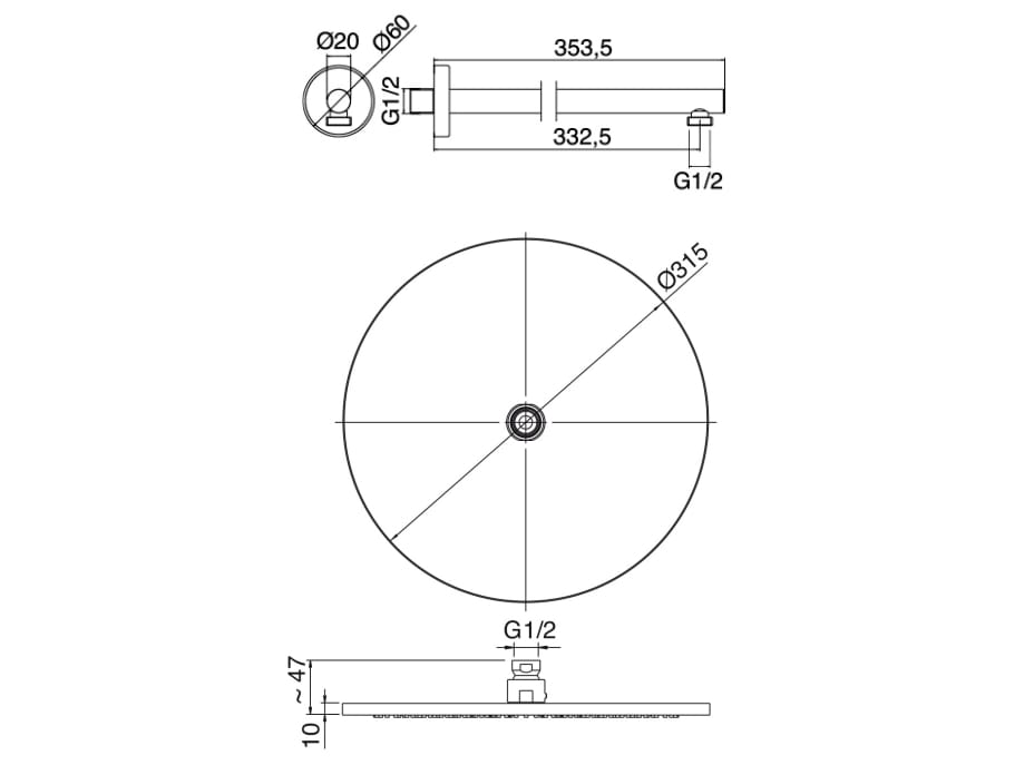 Встраиваемый термостатический набор для душа с душем Zazzeri Surf ARCH-00009931 - Вид №1