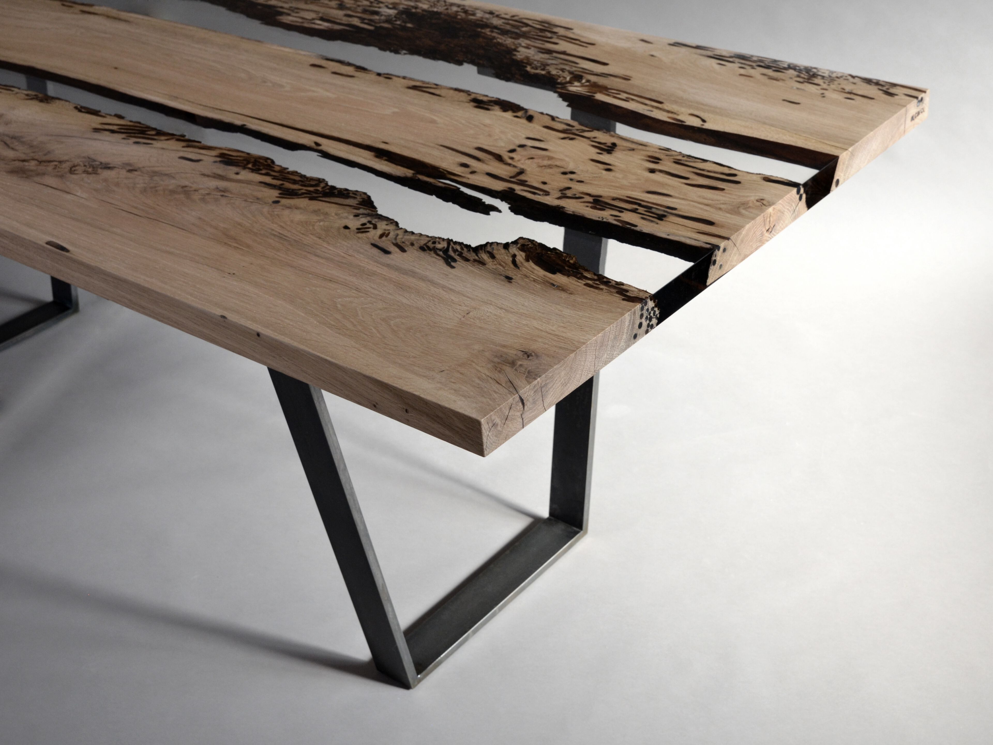 Прямоугольный стол из дуба и смолы alcarol Bricola ARCH-00147309 - Вид №8