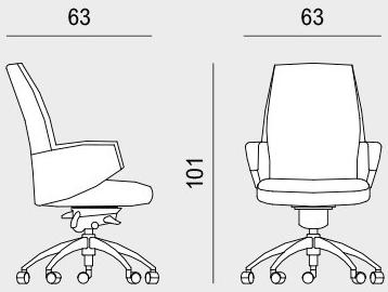 Viganò Поворотное кожаное кресло руководителя со средней спинкой Grace sun-id-1468377 - Вид №5