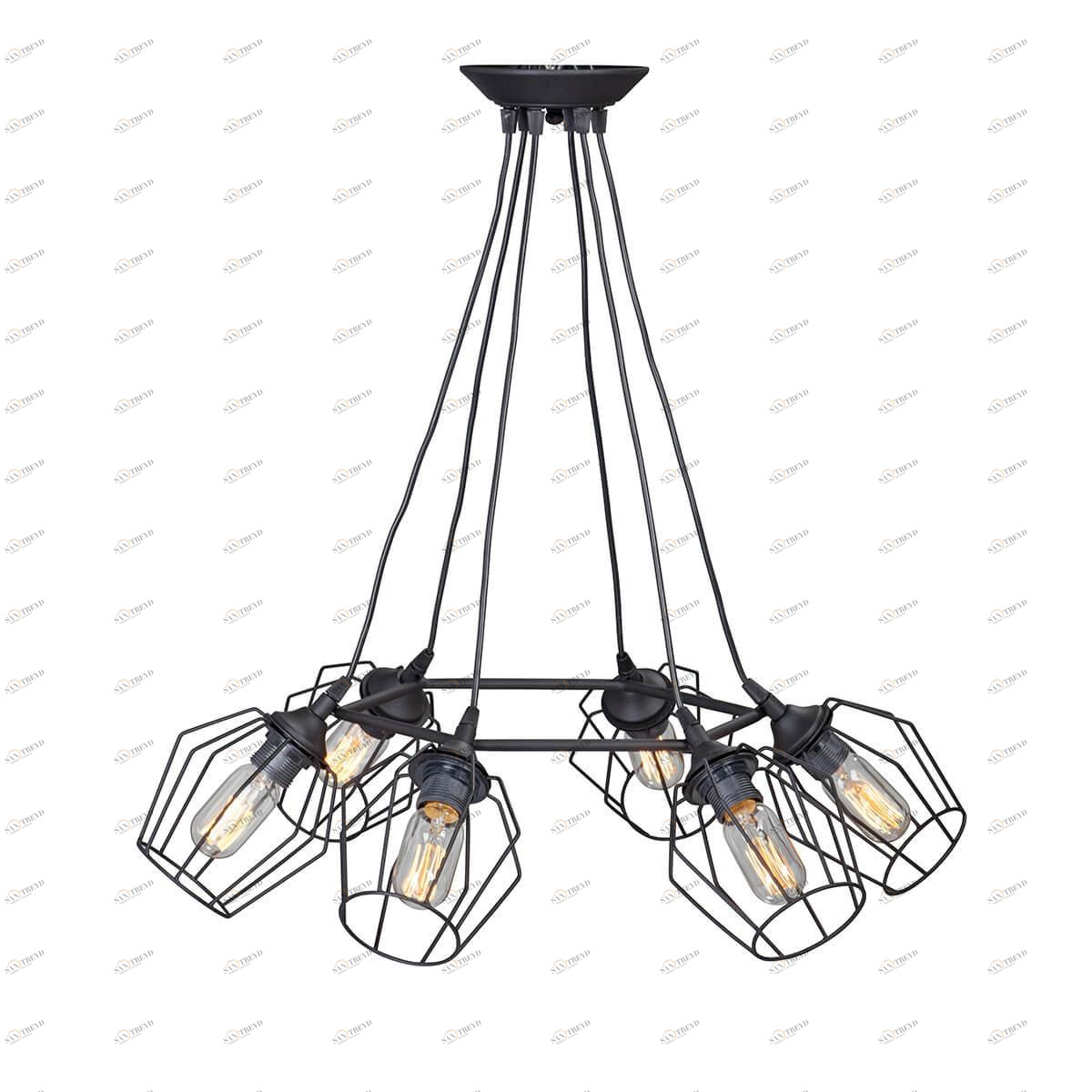 Подвесная люстра Vitaluce V4565-1/6S VITALUCE ДИЗАЙНЕРСКИЕ 328668 Черный 