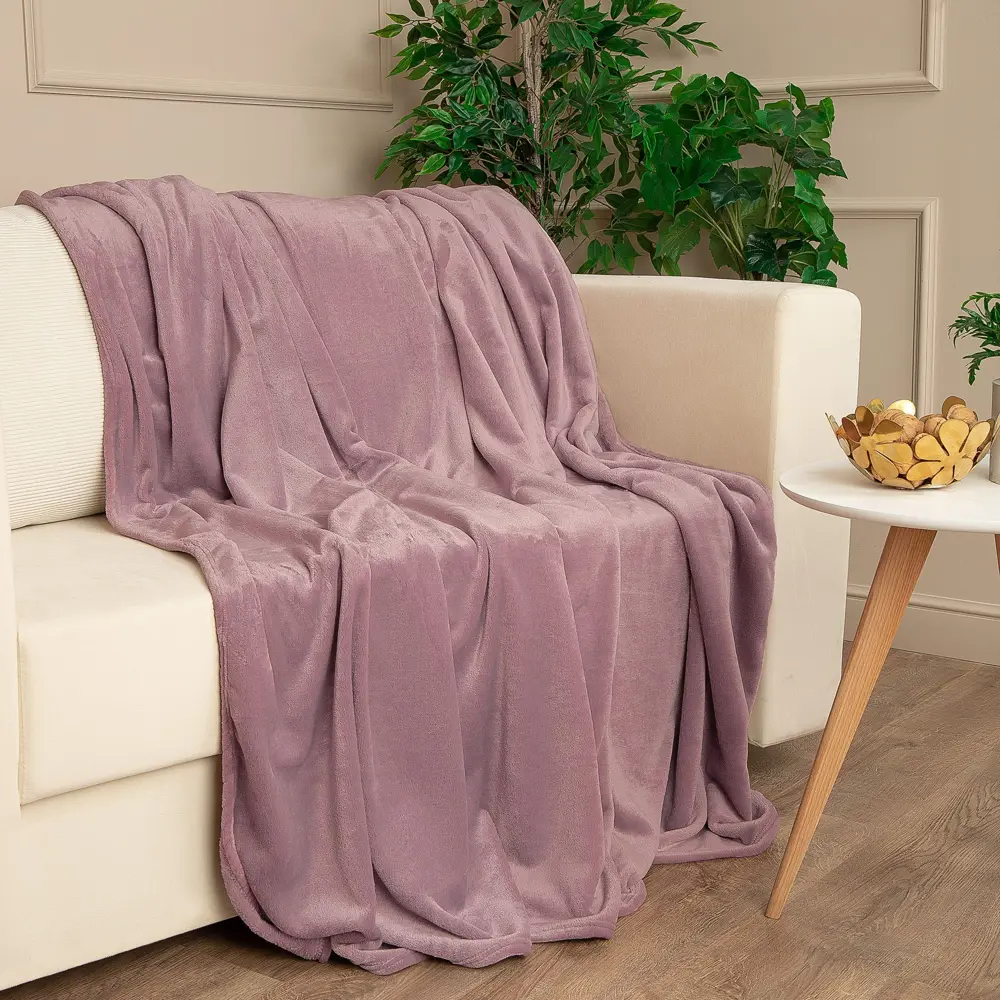 Плед Flandria 200x220 см микрофибра цвет пыльная роза Santreyd Santal STLM-2152745 - Вид №4