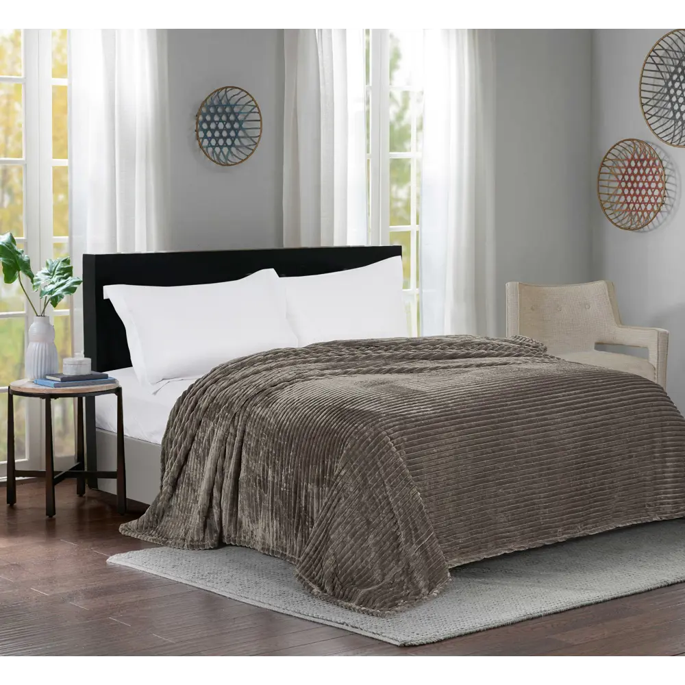 INSPIRE Плед Line Fossil 3 — уютный велсофт для интерьера 89025382 STLM-1030357 - Вид №3