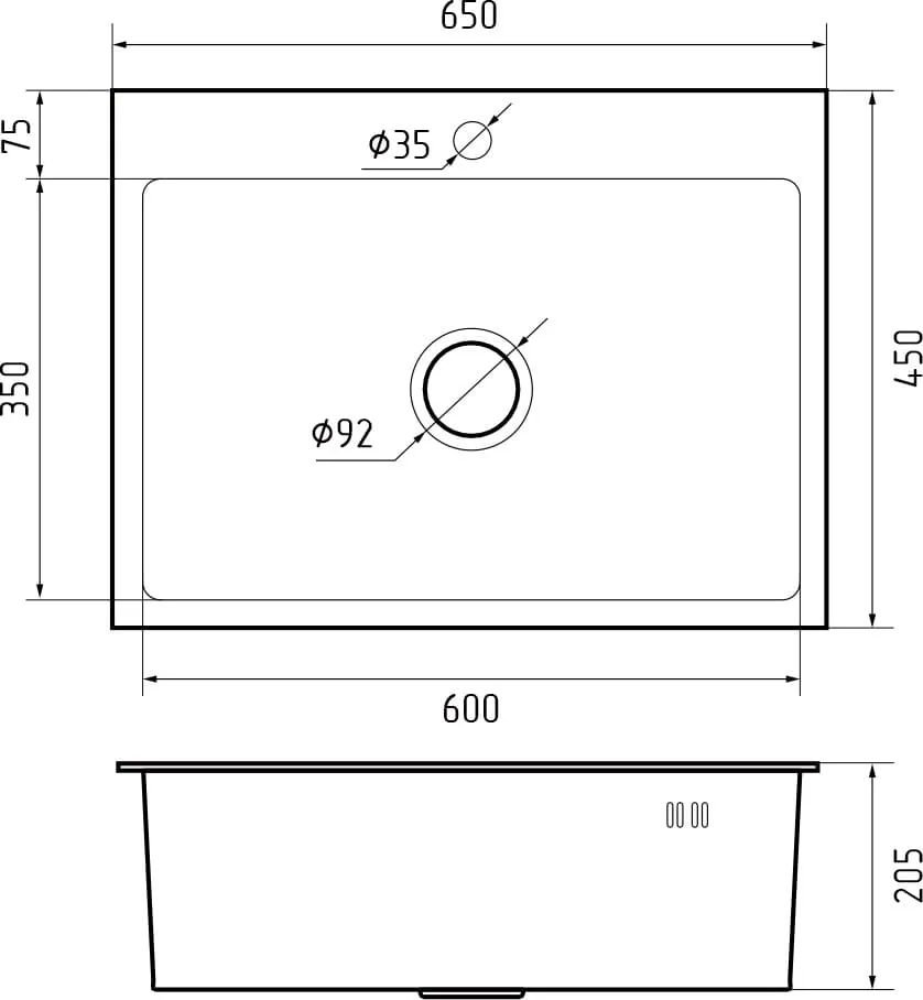 Кухонная мойка Нержавеющая сталь METAL S563 GranFest 6545-S563 - Вид №1