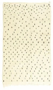 AFOLKI Прямоугольный шерстяной коврик с длинным ворсом и узором Beni ourain Taa1214be